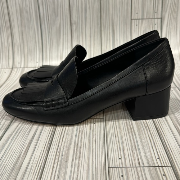 Michael Michael Kors black leather penny loafers with small block heel sz 8.5 - Picture 7 of 10